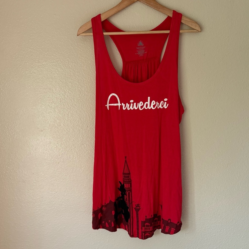 Disney Red 'Arrivederci' Scoop Neck Tank Top